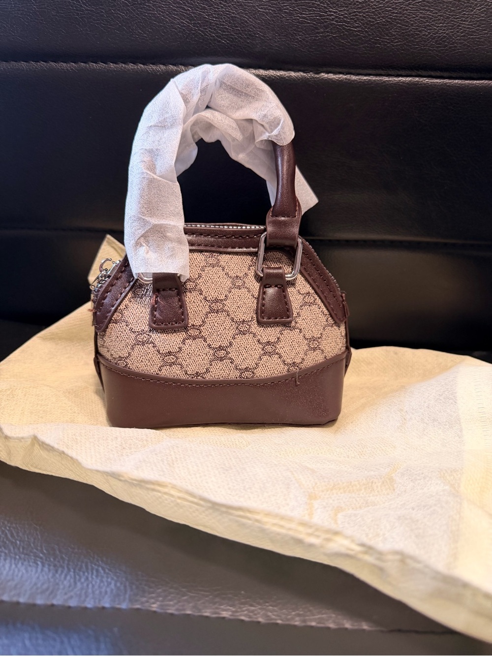 Source Unknown Brown Mini Monogram Dome Satchel